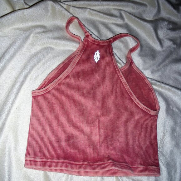 Free People Movement crop tank top M/L variaged pink/mauve color - Picture 3 of 4